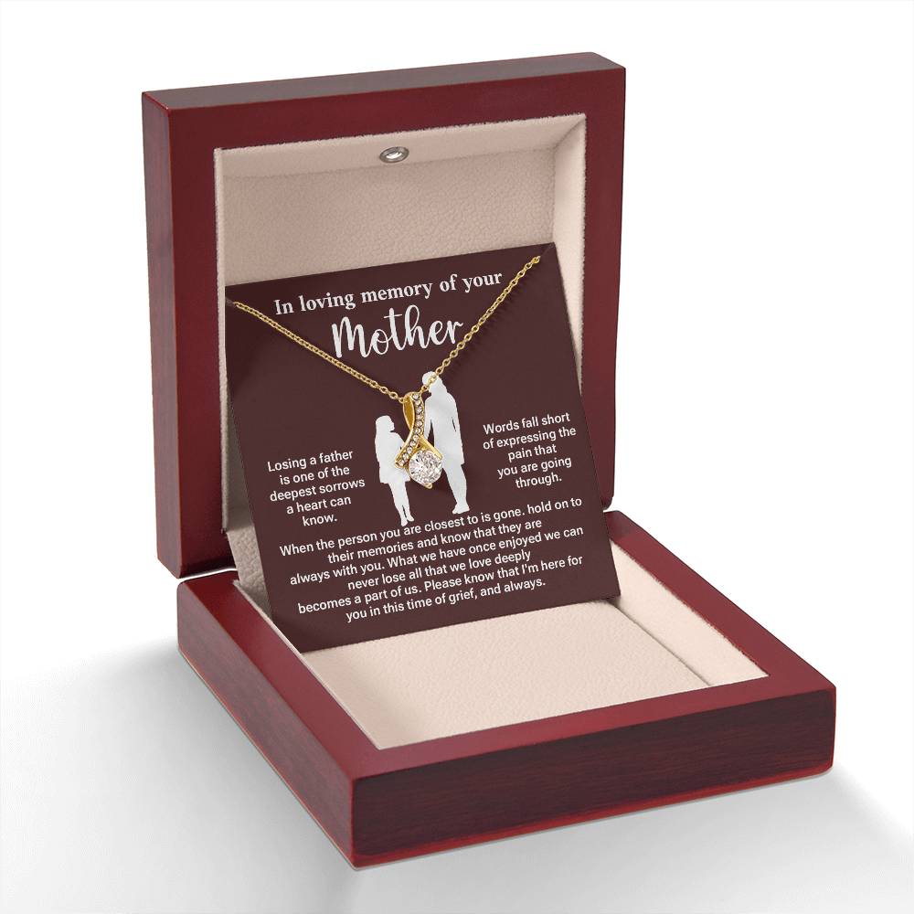 Memorial Necklace for Loss of Mother – Sympathy Gift with Message Card