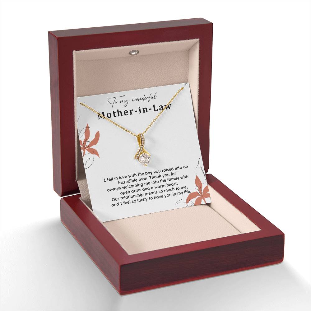 To My Wonderful Mother-in-law Necklace Mother-in-law Necklace Gift Thank You Gift For Mother-in-law Sentimental Mother-in-law Jewelry Jewelry For Mother-in-law Emotional Gift For Mother-in-law Meaningful Gift For Mother-in-law Mother Sentimental Jewelry