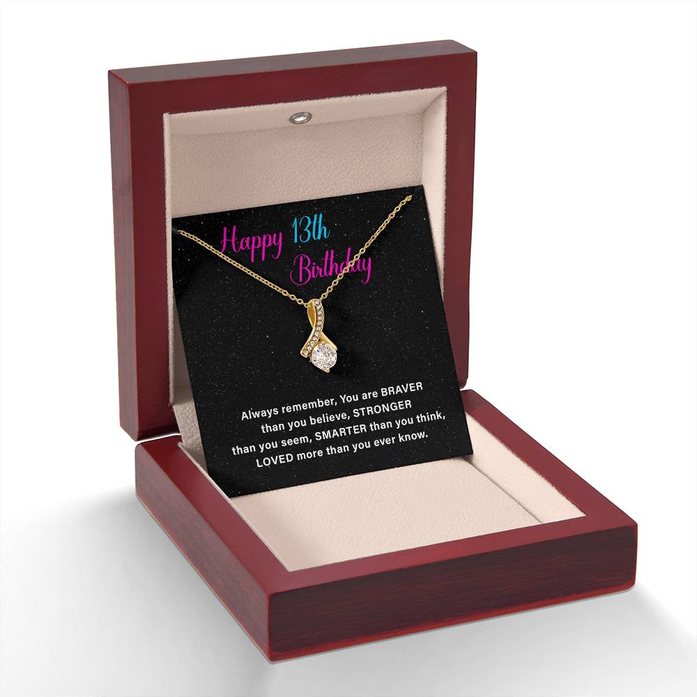13th Birthday Necklace Gift – Elegant Jewelry with Inspiring Card