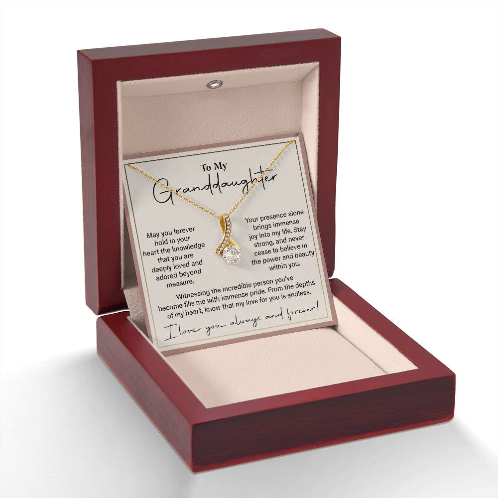 Granddaughter Gift Necklace with Heartfelt Love Message