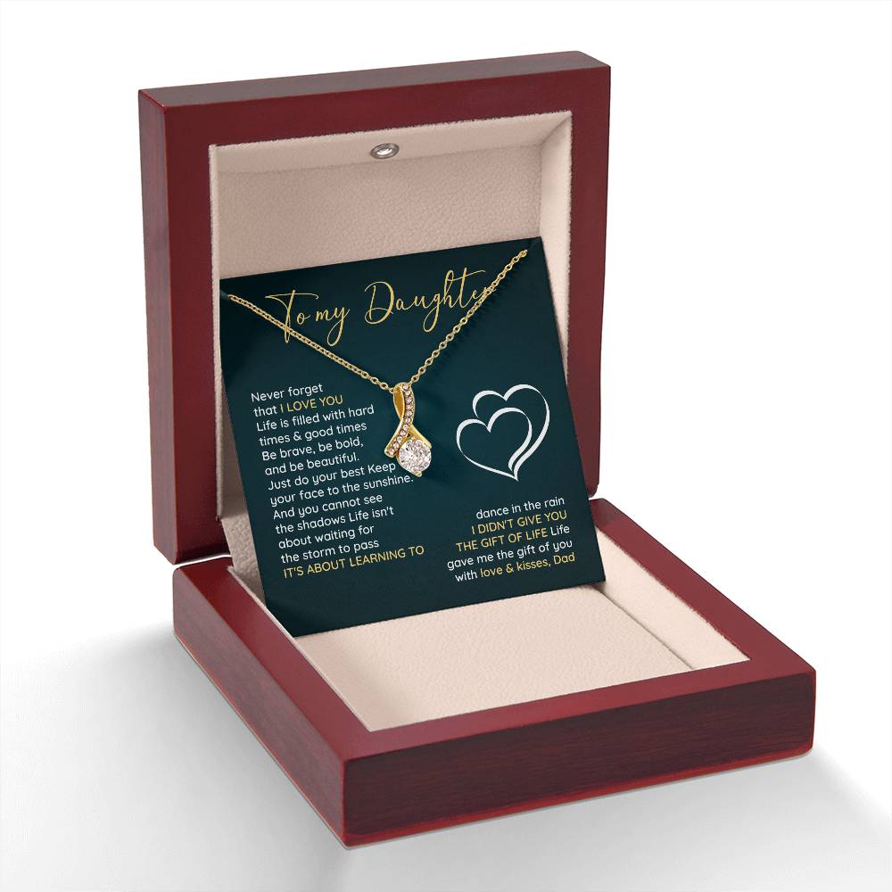 Daughter Gift Necklace from Dad with Message Card