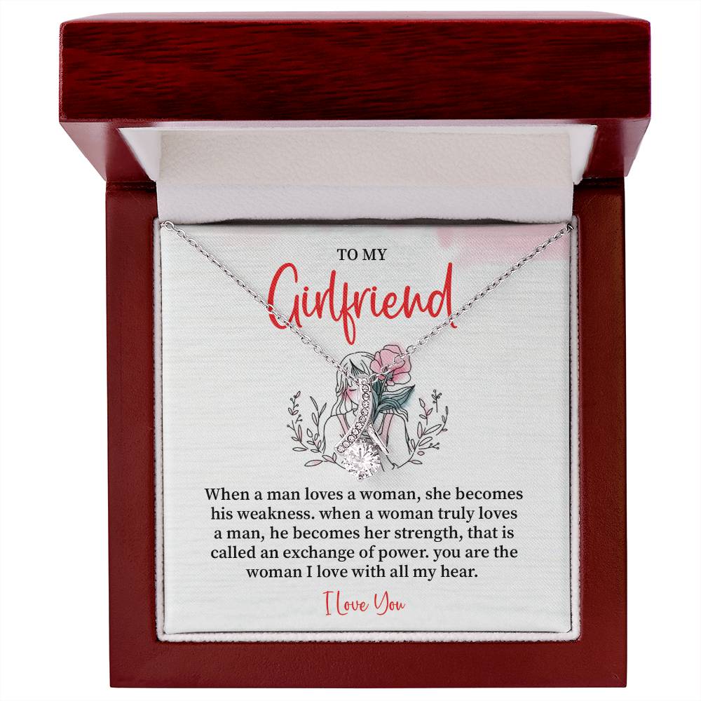 Romantic Necklace for Girlfriend – I Love You Message Card