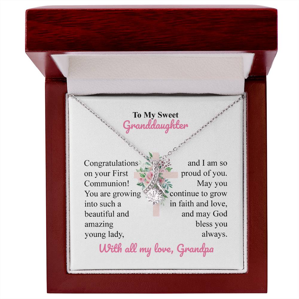 Granddaughter First Communion Gift from Grandpa – Cross Card