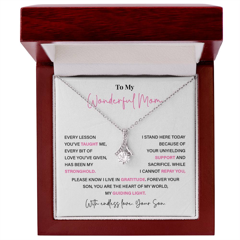 To My Wonderful Mom Thoughtful Birthday Necklace For Mom Best Mother’s Day Gift Christmas Necklace Heartfelt Anniversary Necklace Heartfelt Anniversary Necklace