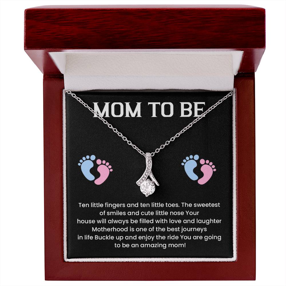 Gift for Mom to Be – Necklace with Message Card and Box