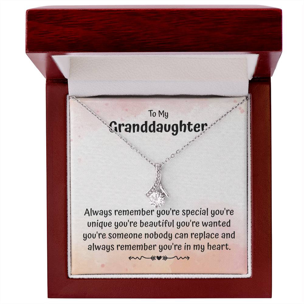 To My Granddaughter Necklace Gift From Grandparents With Message Card