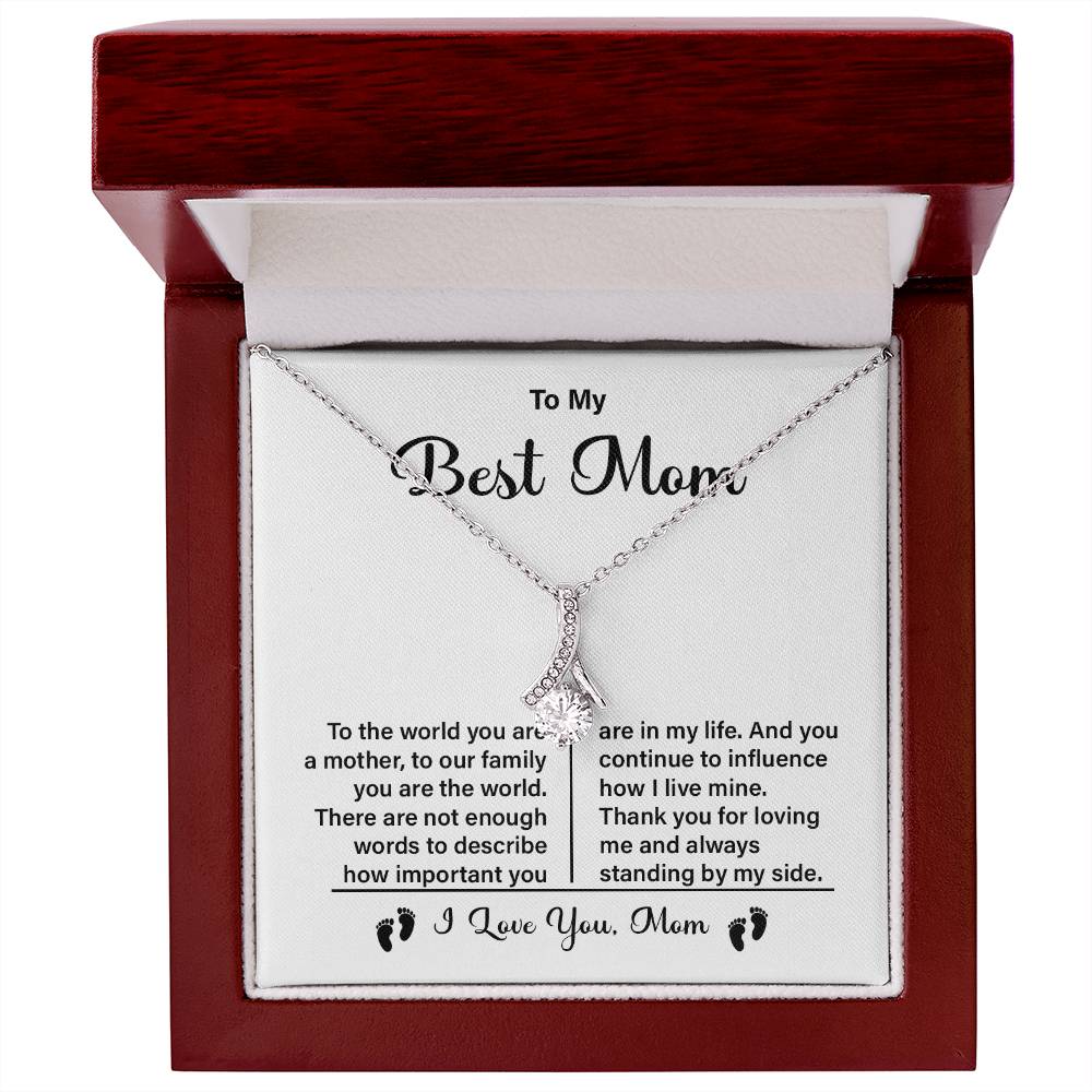 Best Mom Necklace Gift with Heartfelt Message Card