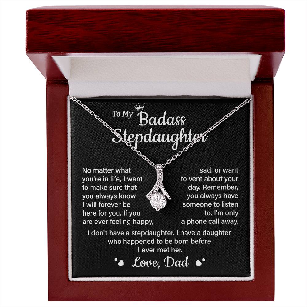 To My Badass Stepdaughter – Dad to Daughter Pendant Gift