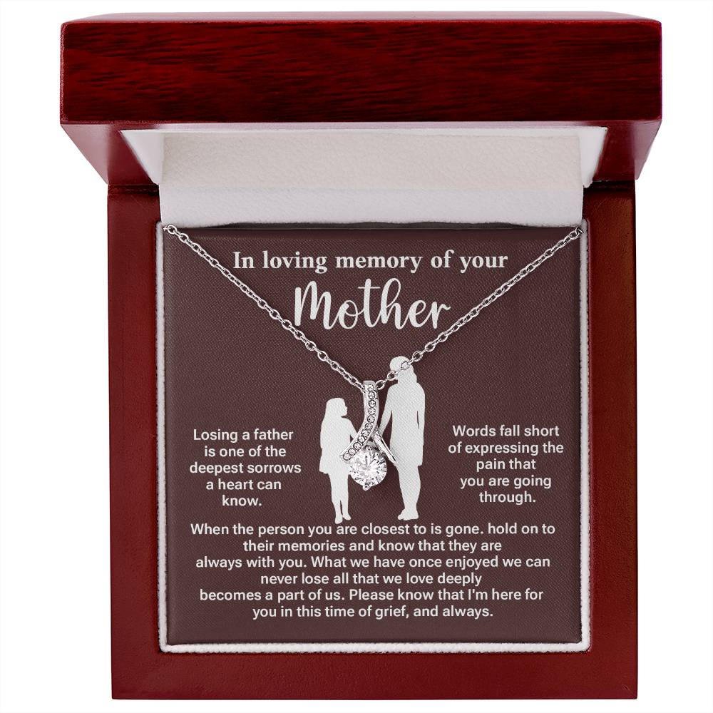Memorial Necklace for Loss of Mother – Sympathy Gift with Message Card