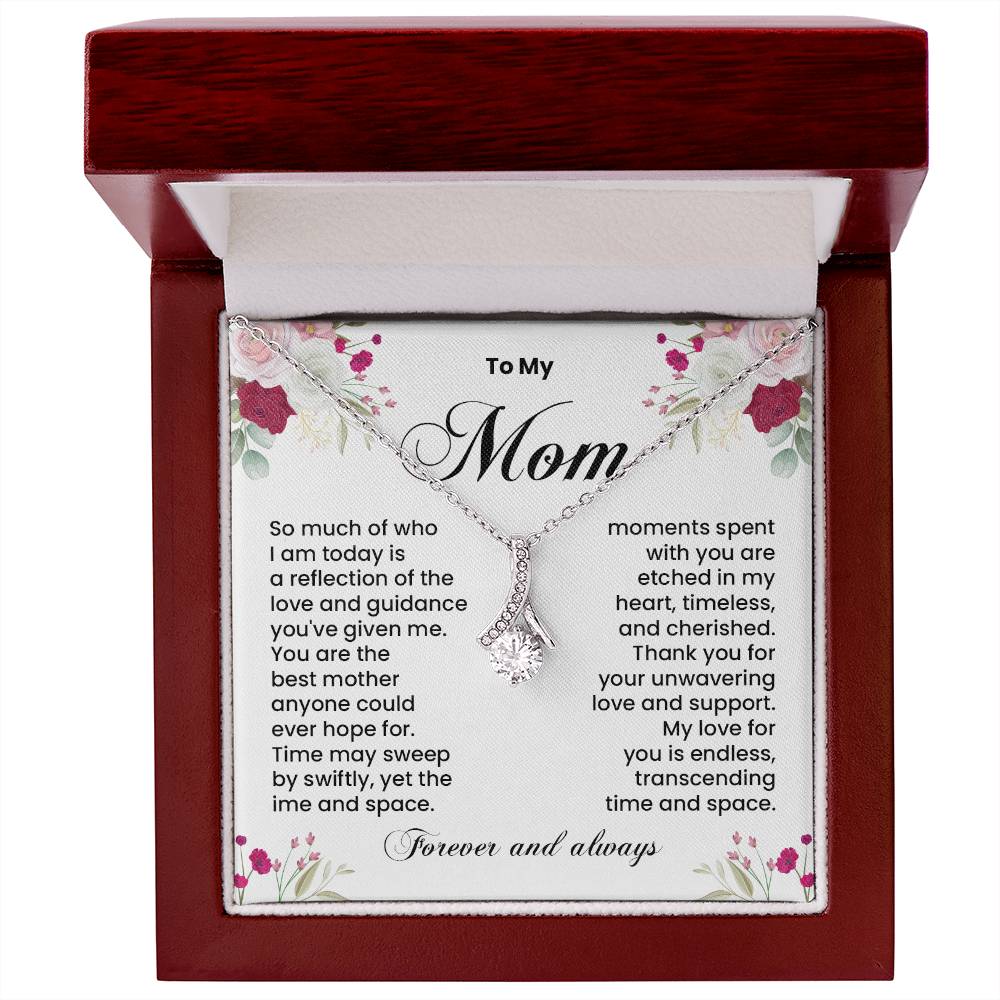 Mom Necklace Gift from Daughter with Heartfelt Card