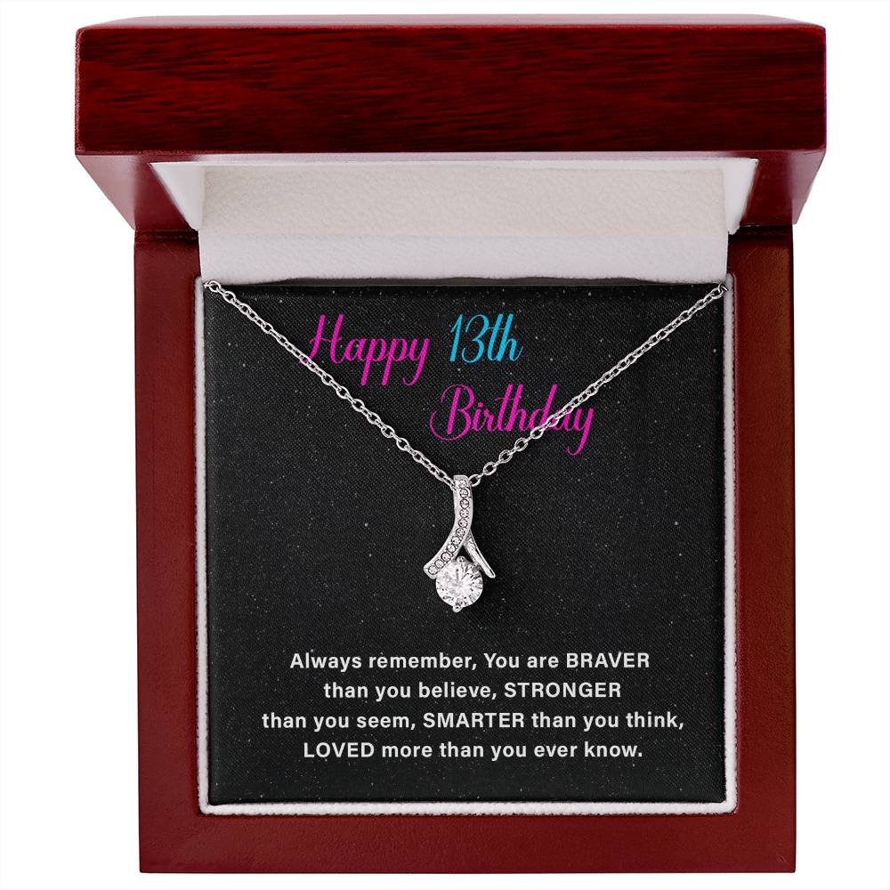 13th Birthday Necklace Gift – Elegant Jewelry with Inspiring Card