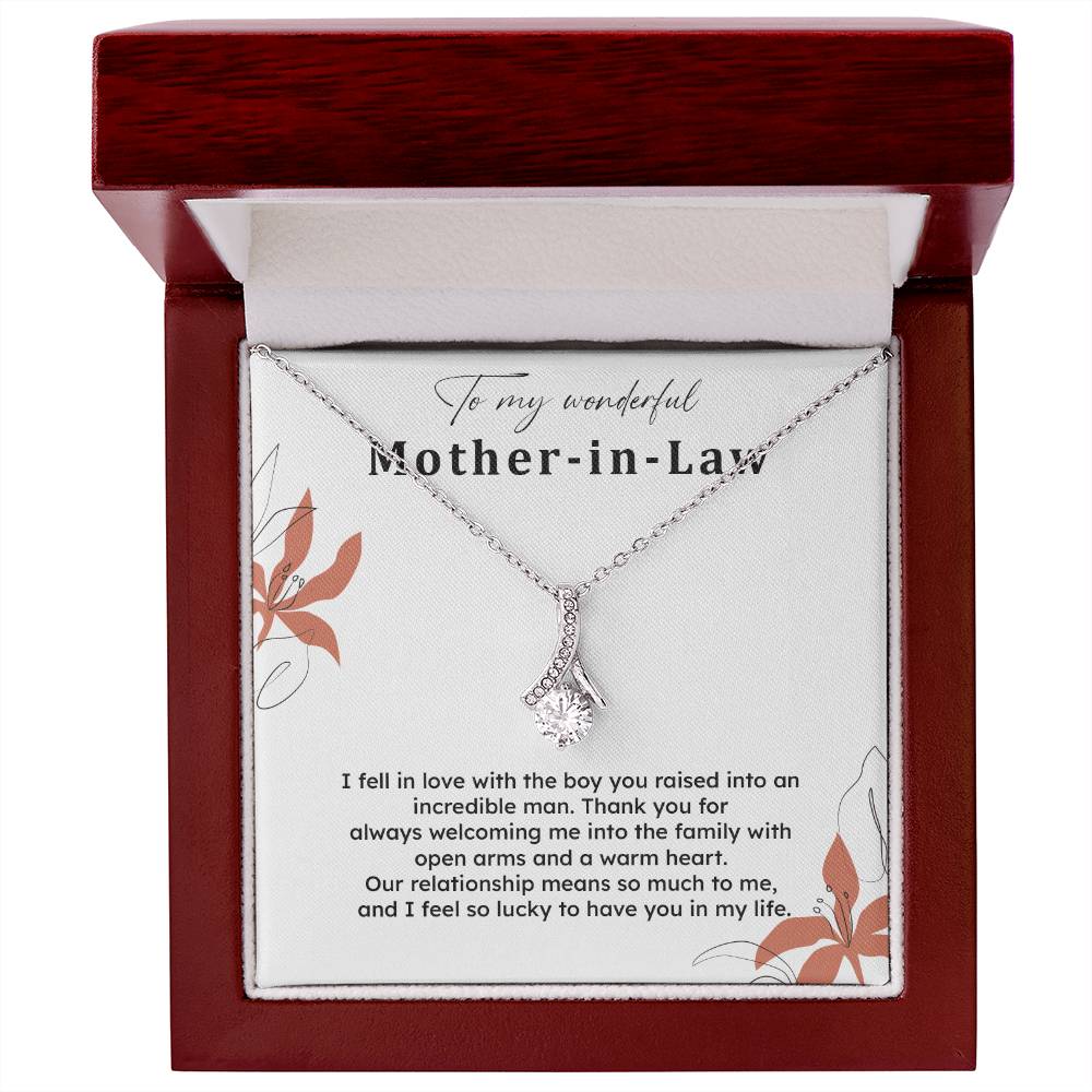 To My Wonderful Mother-in-law Necklace Mother-in-law Necklace Gift Thank You Gift For Mother-in-law Sentimental Mother-in-law Jewelry Jewelry For Mother-in-law Emotional Gift For Mother-in-law Meaningful Gift For Mother-in-law Mother Sentimental Jewelry