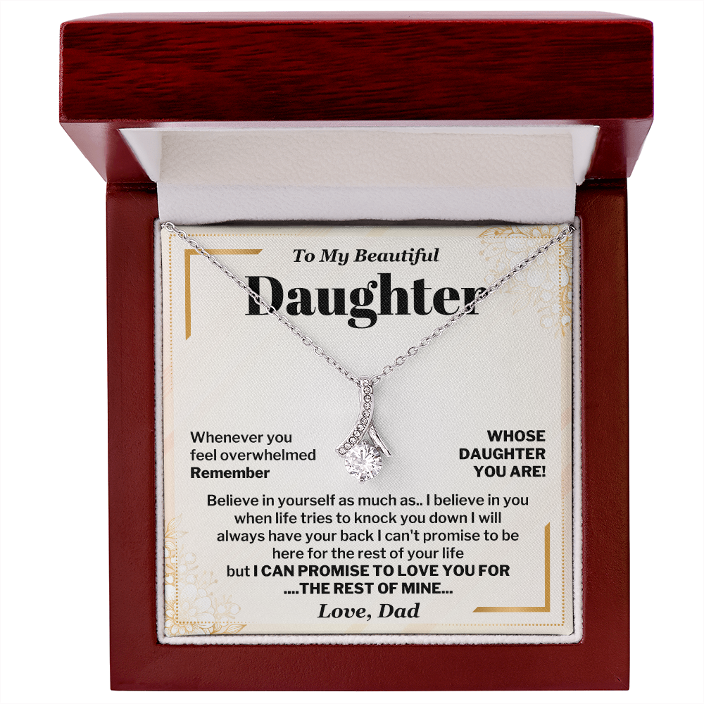 Daughter Necklace from Dad Promise to Love You Card