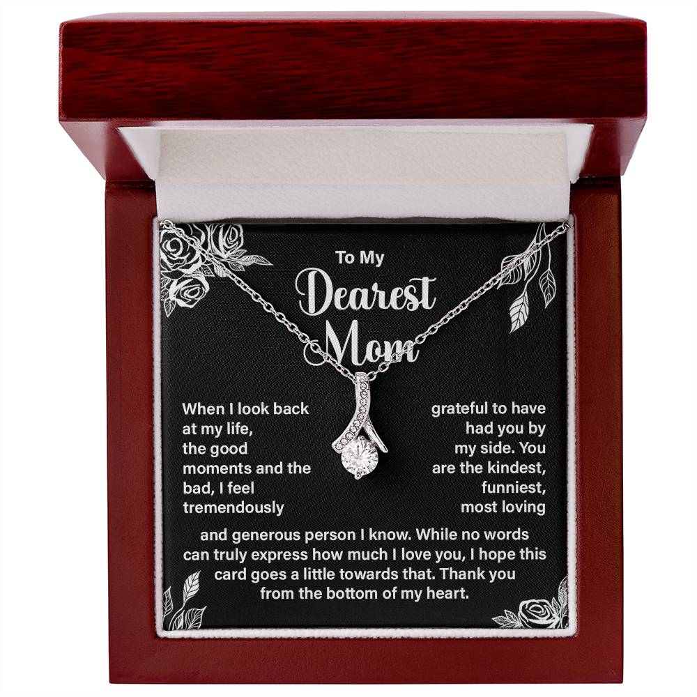 Dearest Mom Necklace Gift – Heartfelt Message Card