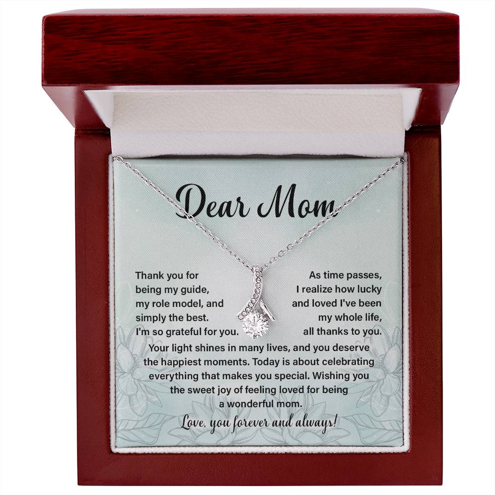 Dear Mom, Guide Pendant For Her Heartfelt Necklace For Love Role Model Jewelry For Mom Thank You Gift Sentimental Necklace Sweet Gift For A Special Woman Appreciation Necklace For Her Thoughtful Gift Sentimental Pendant