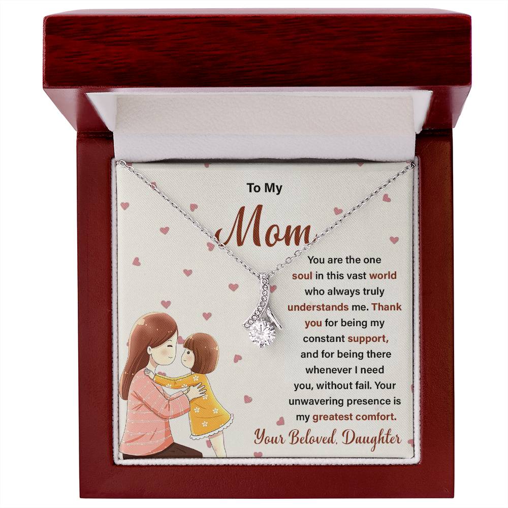 Daughter to Mom Necklace Gift with Heartfelt Message Card