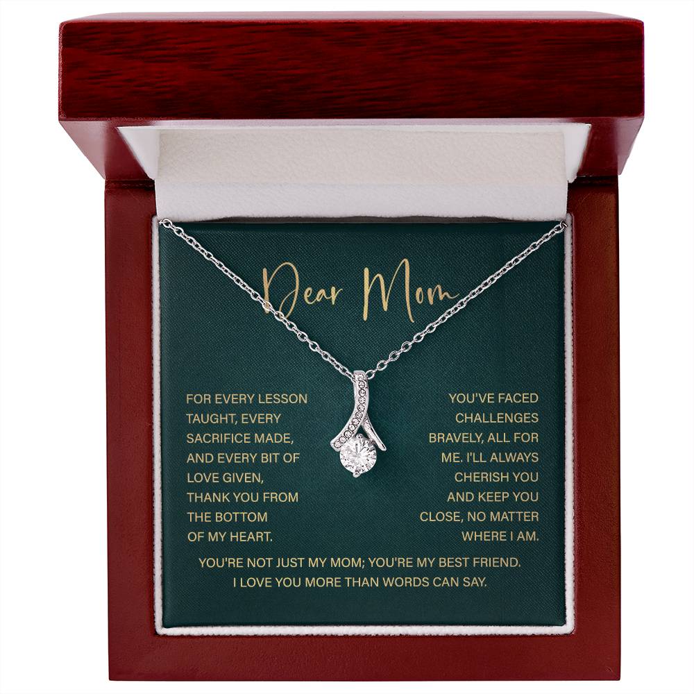 Dear Mom Mother’s Day Necklace From Daughter/son Special Birthday Jewelry For Mother Best Anniversary Necklace Gift Thoughtful Christmas Gift Just Because Necklace Gift Heart-shaped Jewelry Sentimental Necklace With Message Card