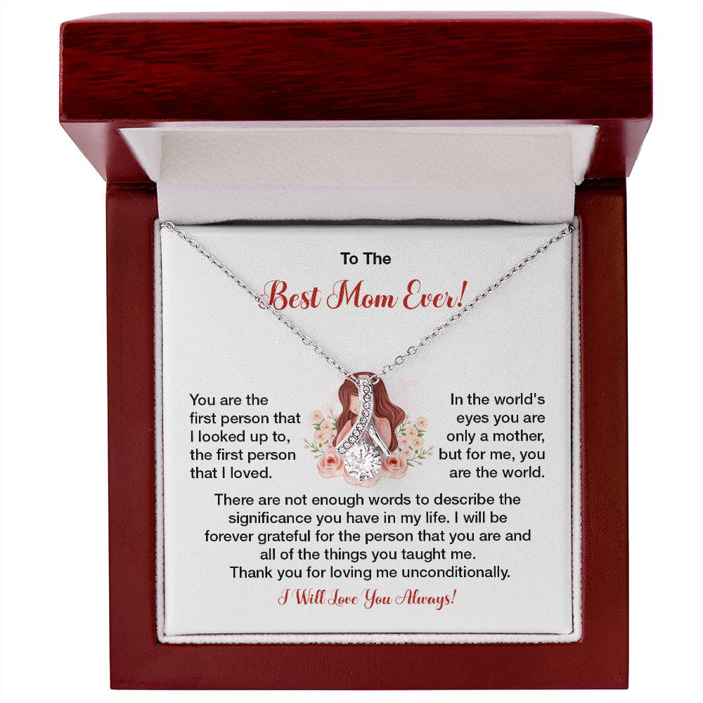 To The Best Mom Ever Heartfelt Necklace For Her Loving Jewelry For Mother's Day Sweet Pendant For Appreciation Thank You Gift For Love Sentimental Necklace Loving Pendant For A Special Connection Sentimental Pendant For A Wonderful Mom