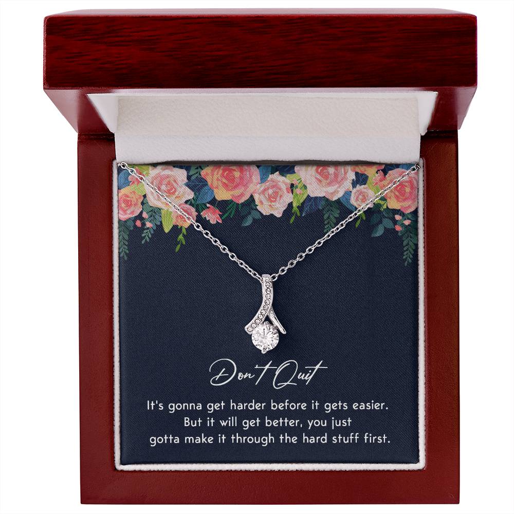 Don't Quit Meaningful Gift Don't Quit Necklace Supportive Gift You Are Strong Necklace Cancer Survivor Jewelry Stronger Necklace Braver Necklace Breast Cancer Necklace For Soulmate Motivational Jewelry Emotional Connection Necklace Never Give Up Necklace