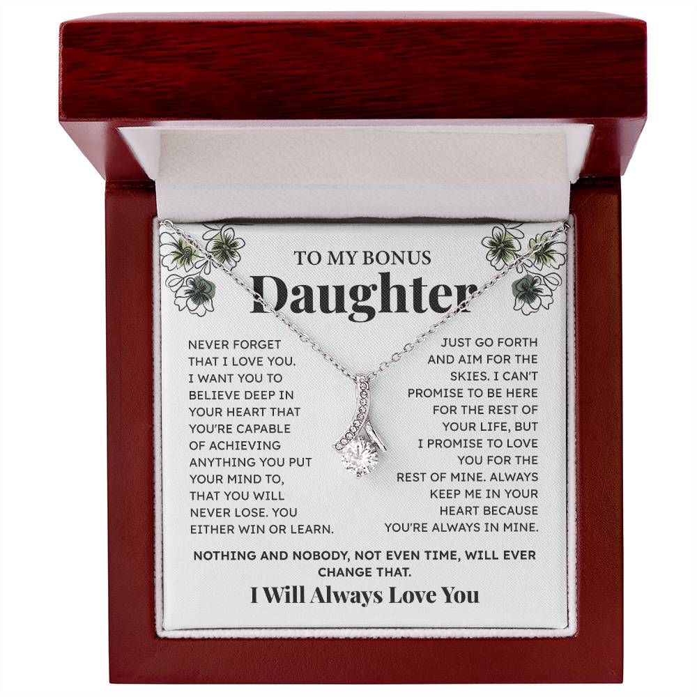 Bonus Daughter Necklace Gift – Encouraging Message Card