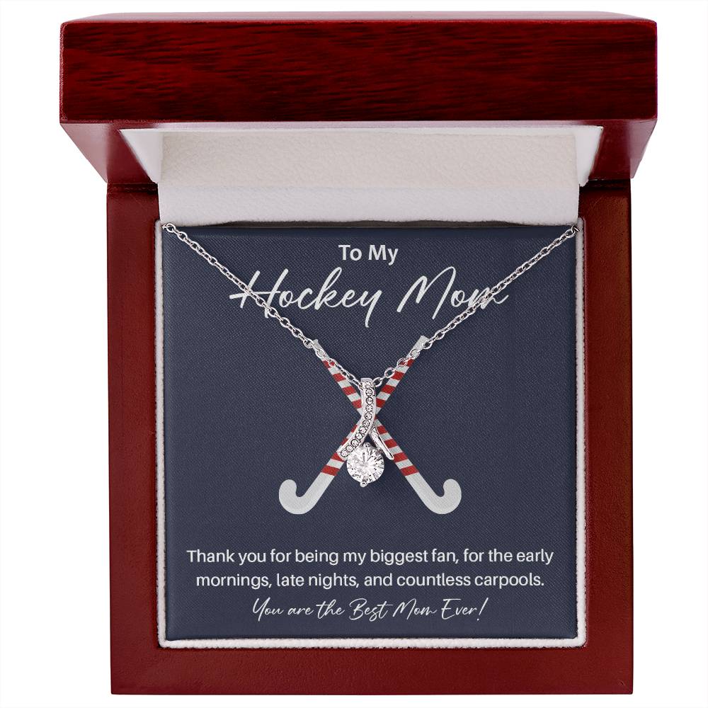 Hockey Mom Necklace Gift – Thank You Message Card Box
