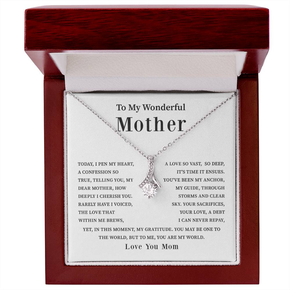 To My Wonderful Mother Love You Forever Mom Necklace Wonderful Mother Necklace Gift Unique Gift For Mother-child Bond Meaningful Gift For Mom Special Occasion Gift For Mom Unique Family Bond Necklace Spiritual Bond With Mom Necklace