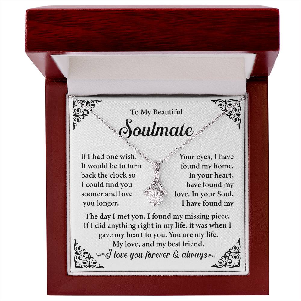 Beautiful Soulmate Necklace Gift with Message Card
