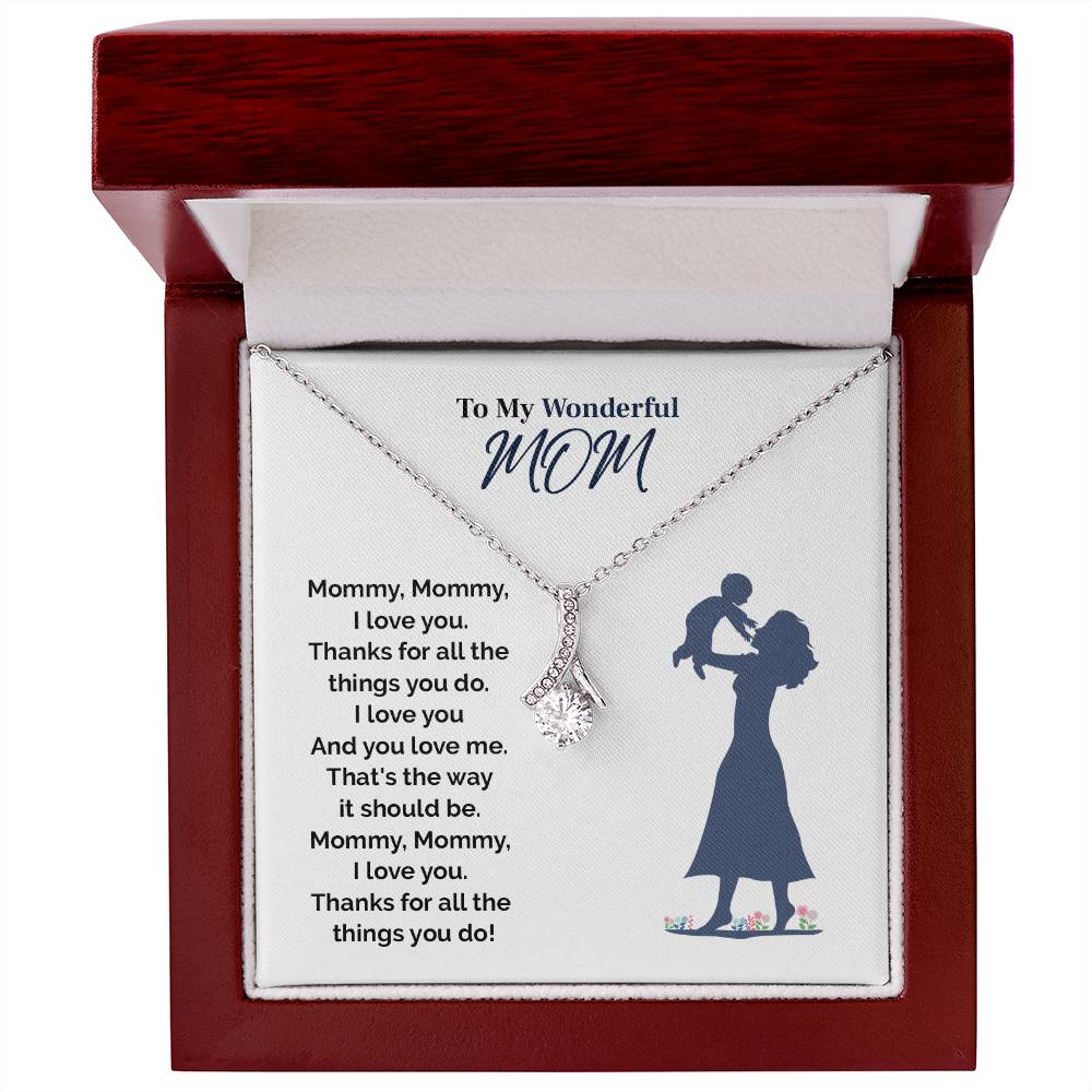 To My Wonderful Mom, Thoughtful Jewelry For Mom Inspirational Gift Necklace Necklace With Message  Best Christmas Necklace Gift Sentimental Necklace Gift  Meaningful Necklace Gift Best Mother's Day Necklace Gift Wonderful Mom Necklace Gift