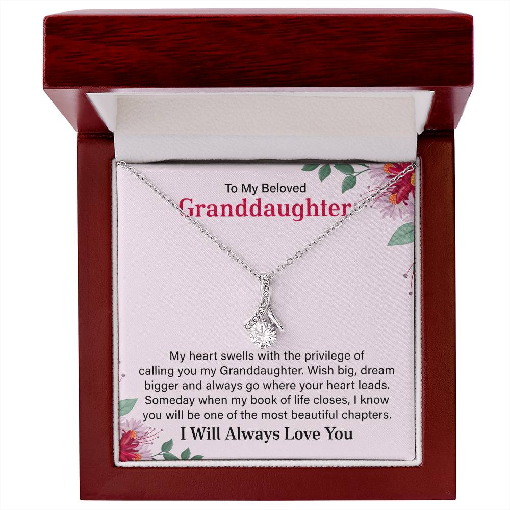 To My Granddaughter Necklace, Granddaughter Necklace Gifts From Grandma Grandmother or Grandpa Grandfather, I Will Always Love You.