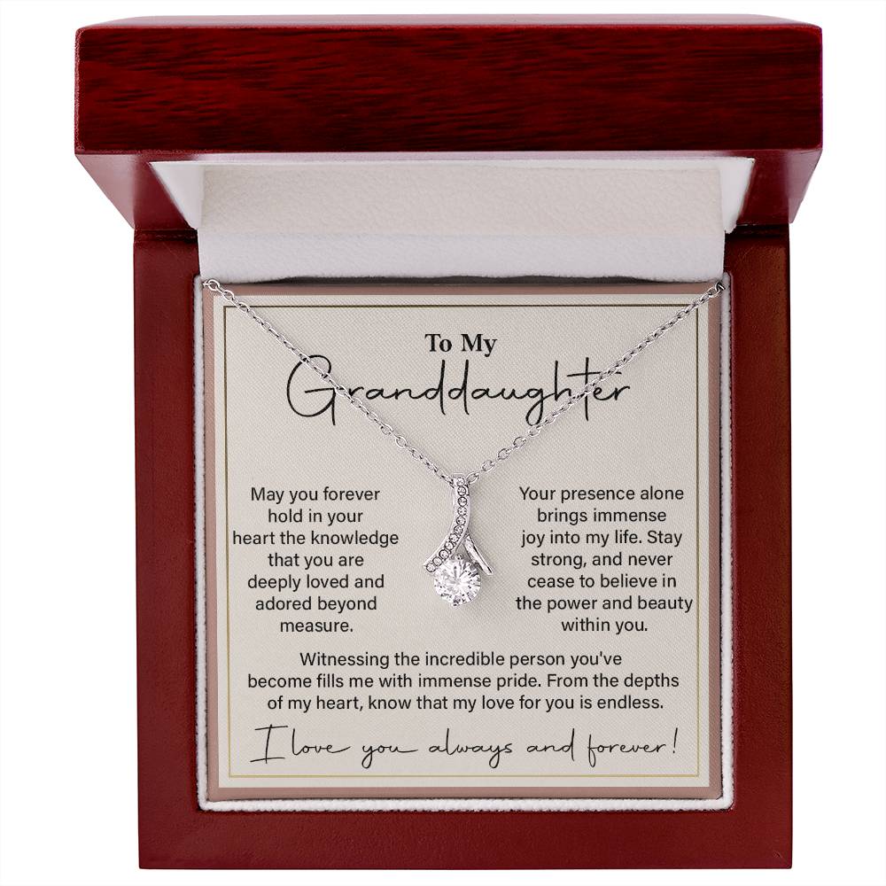 Granddaughter Gift Necklace with Heartfelt Love Message