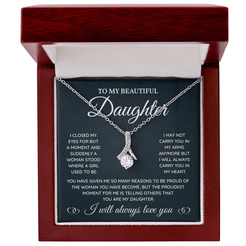 To My Daughter Necklace Gift – Emotional Message Card from Dad