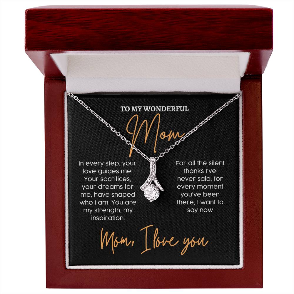 To My Wonderful Mom, Unique Mother’s Day Love Necklace Unique Engraved Mother's Day Pendant Unique Mother's Day Love Message Pendant Dreams For Me Necklace Appreciation Necklace Gift Gratitude Jewelry