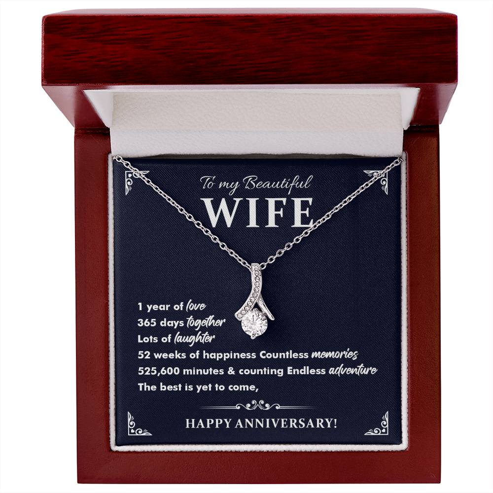 1st Anniversary Necklace Gift for Wife – Elegant Box