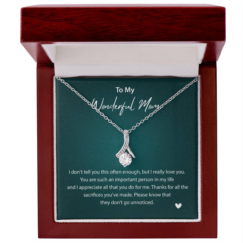 To My Wonderful Mom Wonderful Mom Necklace Gift Unique Gift For Mother-child Bond Unique Gift For Mother-child Bond Necklace For Family Bond Thoughtful Gift For Mother-child Bond Spiritual Bond With Mom Necklace Spiritual Bond With Mom Necklace