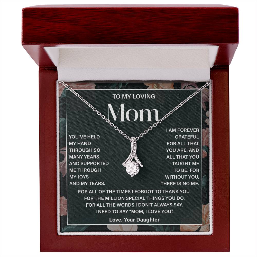 Daughter to Mom Necklace Gift with Message Card