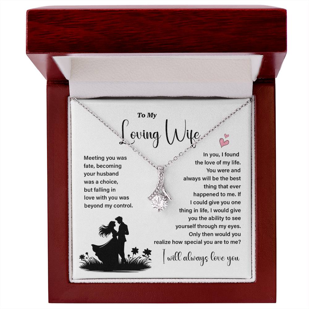 To My Loving Wife Necklace Gift with Love Card