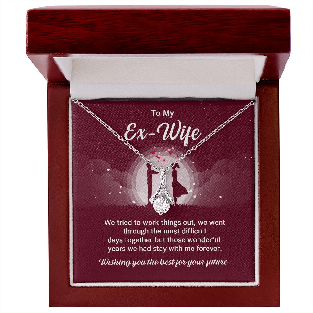 Ex-Wife Necklace Gift – Elegant Jewelry with Message Card