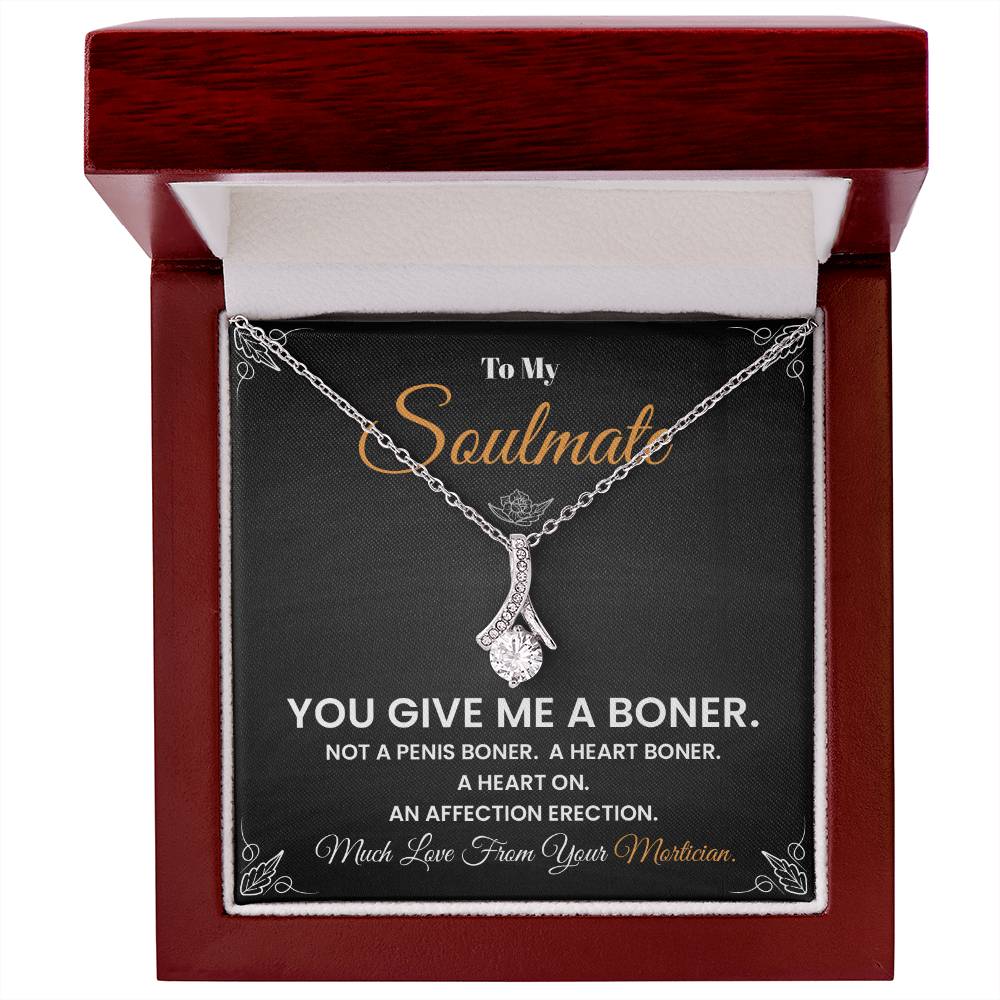 Soulmate Necklace Gift from Mortician – Funny Card