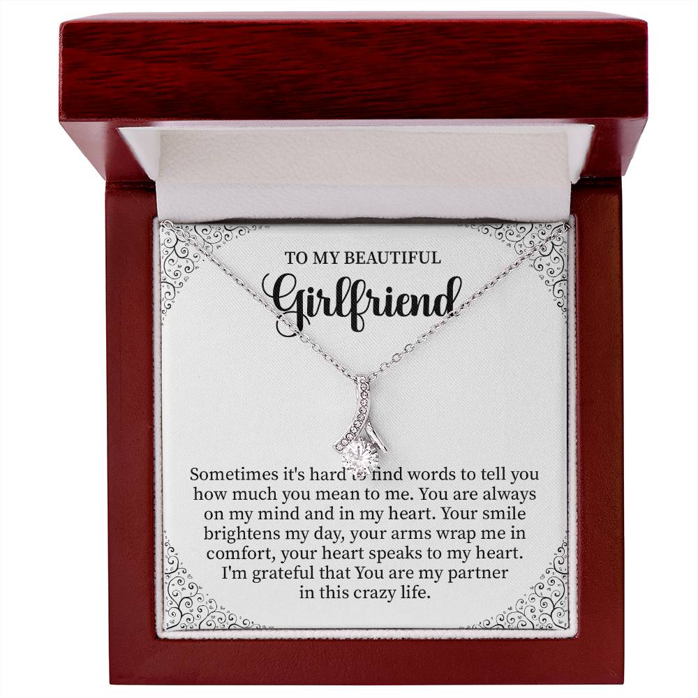 Girlfriend Necklace Gift with Heartfelt Message Card