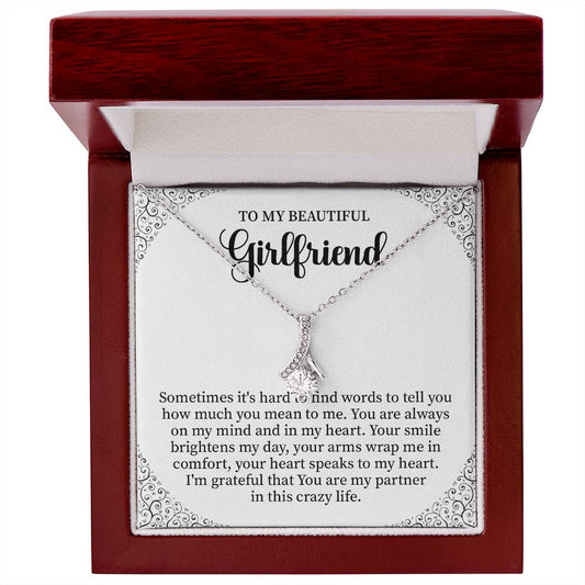 Girlfriend Necklace Gift with Heartfelt Message Card