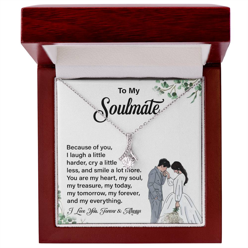 Soulmate Pendant Necklace Gift with Message Card