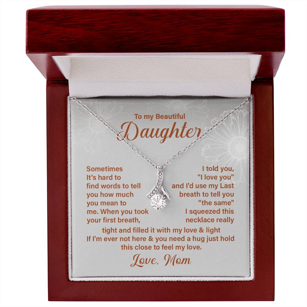 Daughter Necklace Gift from Mom – Message Card and Gift Box
