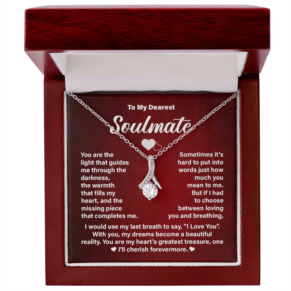 Soulmate Necklace Gift for Her – Message Card and Gift Box