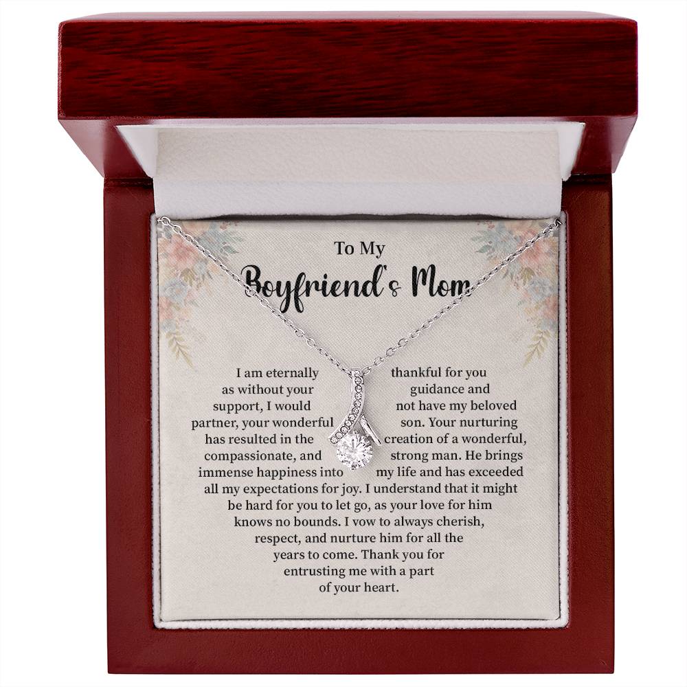 Boyfriend’s Mom Necklace Gift with Sentimental Card