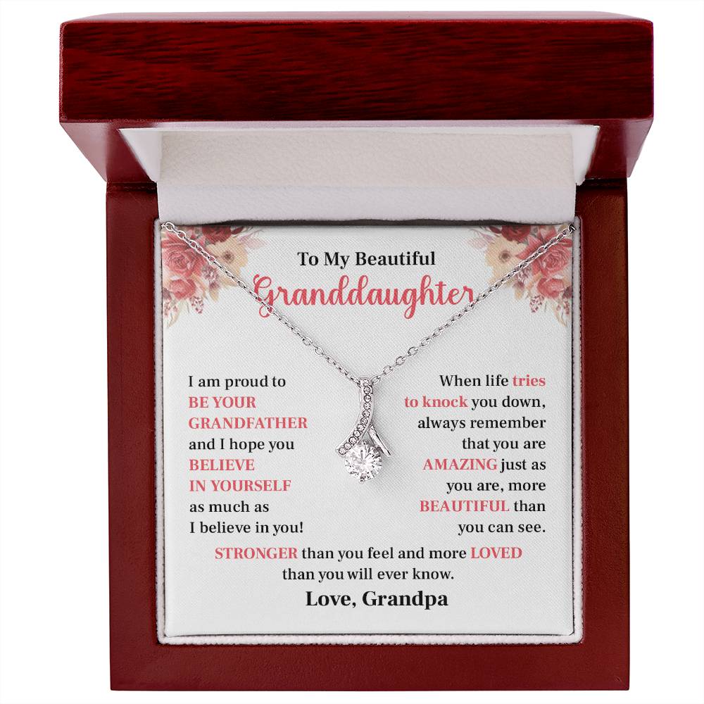 Grandpa to Granddaughter Necklace – You Are Loved & Strong