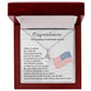 United States Citizenship Gift Necklace With Message Card