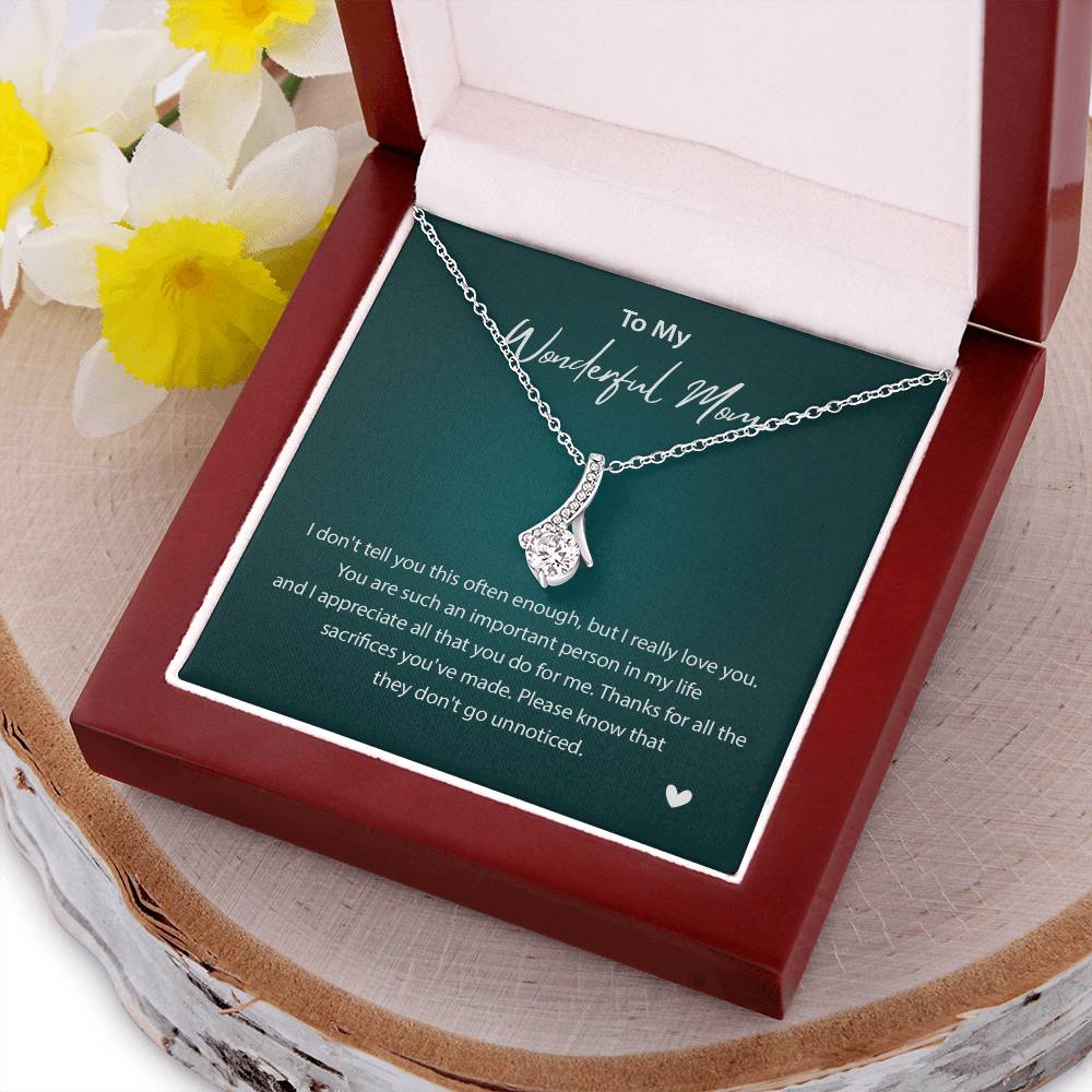 To My Wonderful Mom Wonderful Mom Necklace Gift Unique Gift For Mother-child Bond Unique Gift For Mother-child Bond Necklace For Family Bond Thoughtful Gift For Mother-child Bond Spiritual Bond With Mom Necklace Spiritual Bond With Mom Necklace