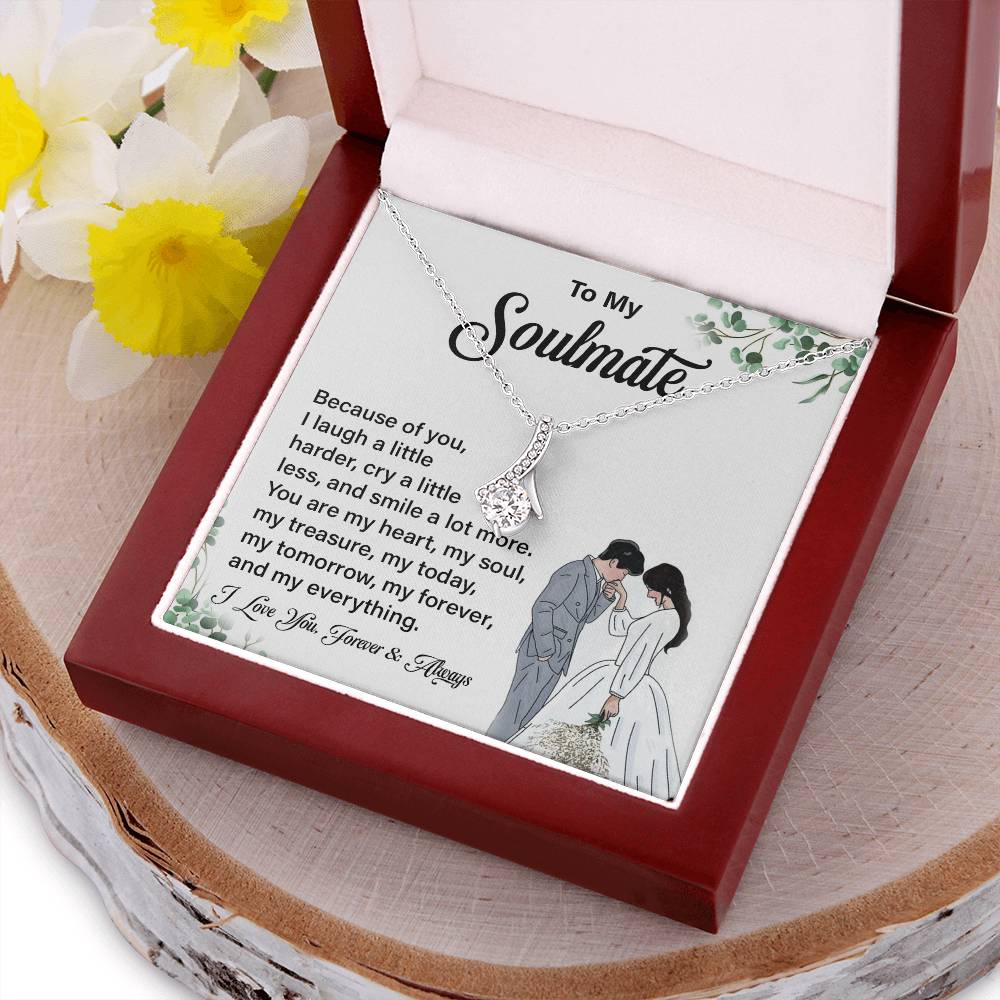 Soulmate Pendant Necklace Gift with Message Card