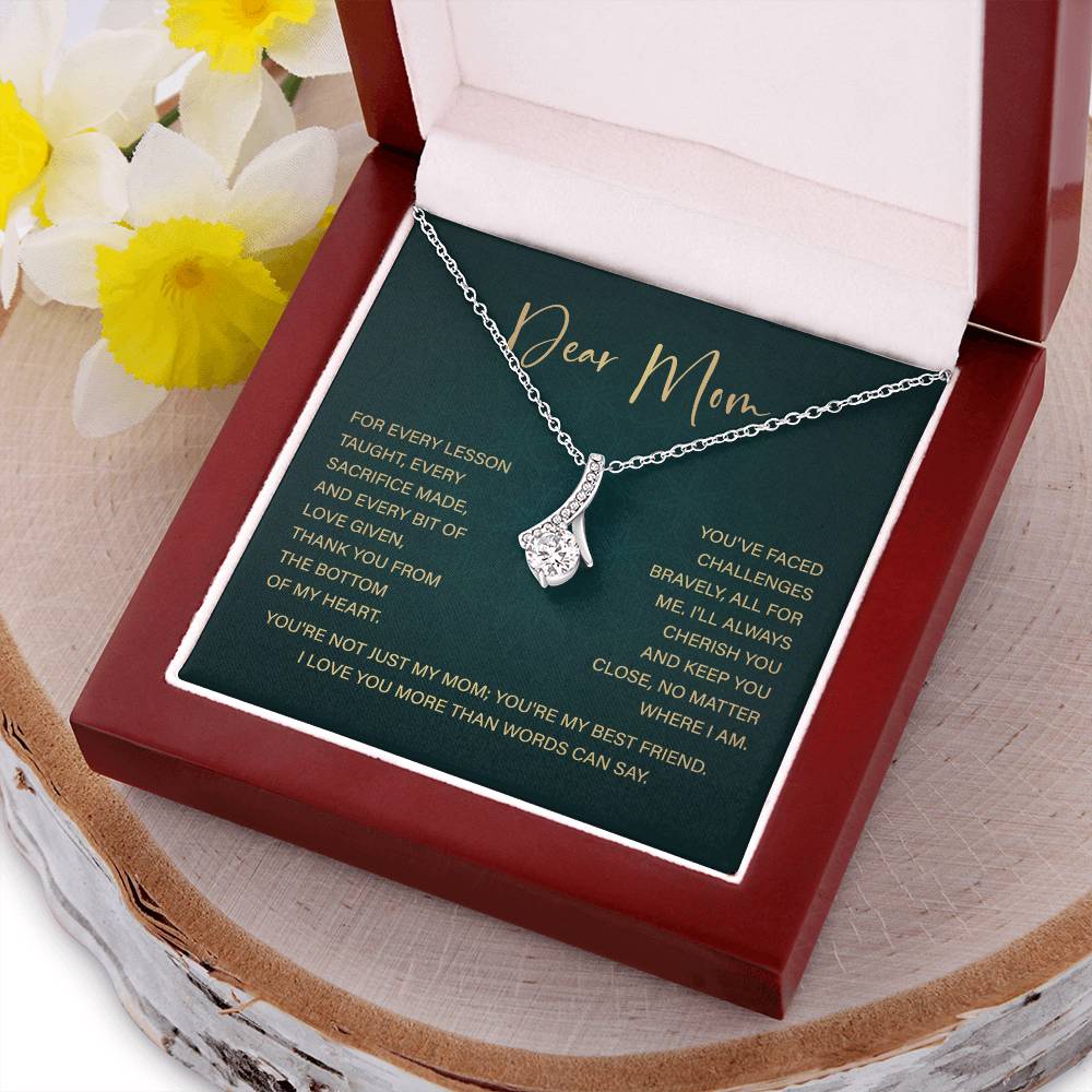 Dear Mom Mother’s Day Necklace From Daughter/son Special Birthday Jewelry For Mother Best Anniversary Necklace Gift Thoughtful Christmas Gift Just Because Necklace Gift Heart-shaped Jewelry Sentimental Necklace With Message Card