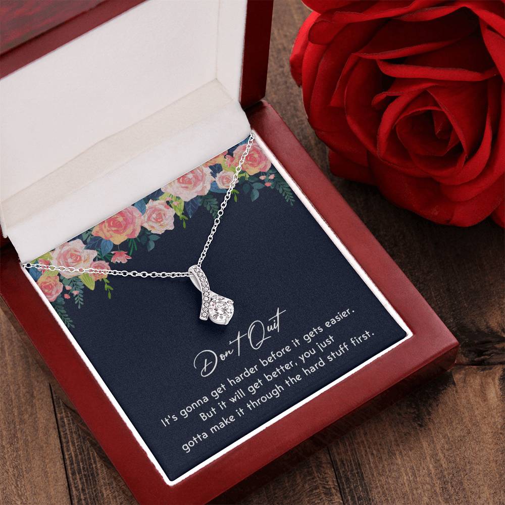 Don't Quit Meaningful Gift Don't Quit Necklace Supportive Gift You Are Strong Necklace Cancer Survivor Jewelry Stronger Necklace Braver Necklace Breast Cancer Necklace For Soulmate Motivational Jewelry Emotional Connection Necklace Never Give Up Necklace